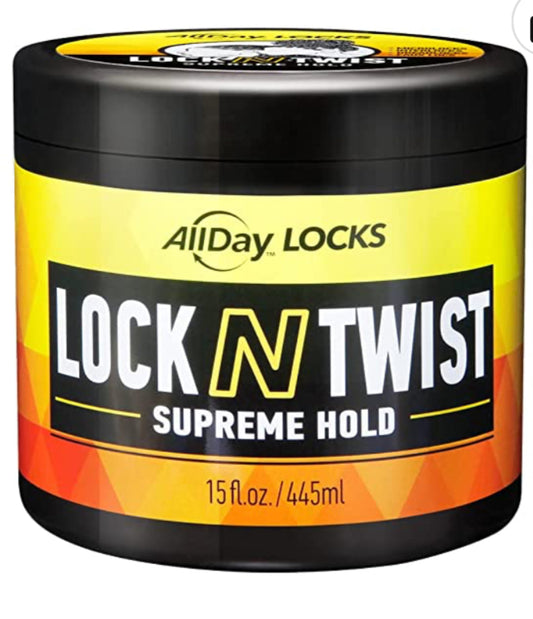 AllDay Locks Lock N Twist | Locking Gel, Re-Twist Locks, Supreme Hold | Smooths & Tames Frizz, Flake Free, Soft Finish | 10 Oz