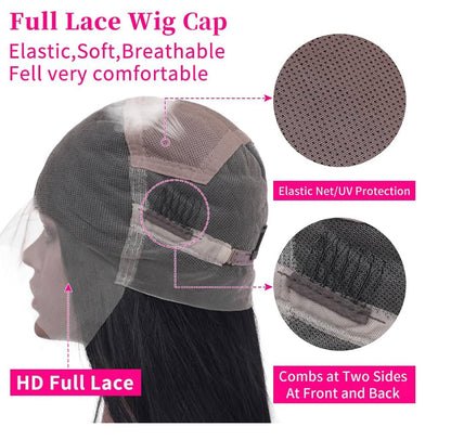 Full Lace Wigs Human Hair Straight Human Hair Wigs Pre Plucked; Ships Online Within 2 Days, Not In-Store