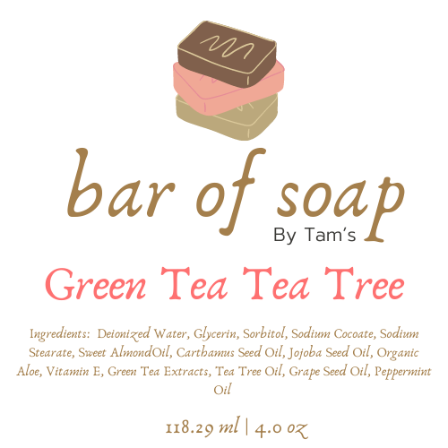 Green Tea Tea Tree Bar Soap - Tam's Natural Solutions