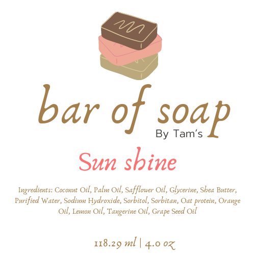 Sunshine Soap Bar - Tam's Natural Solutions