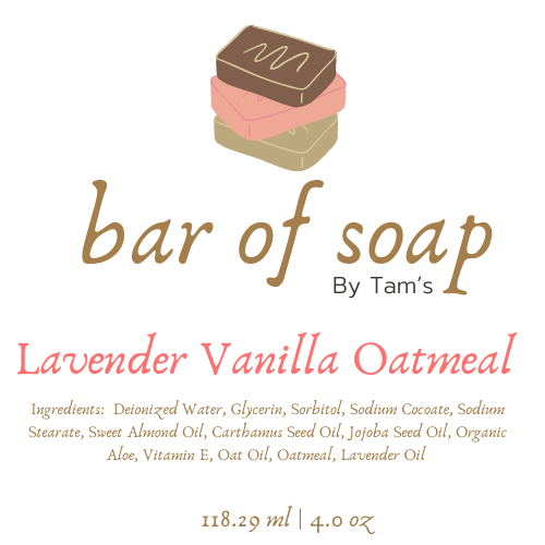 Lavender Vanilla Oatmeal Bar Soap - Tam's Natural Solutions