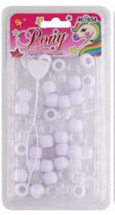 White and clear jumbo beads - Tam's Beauty Supply 
