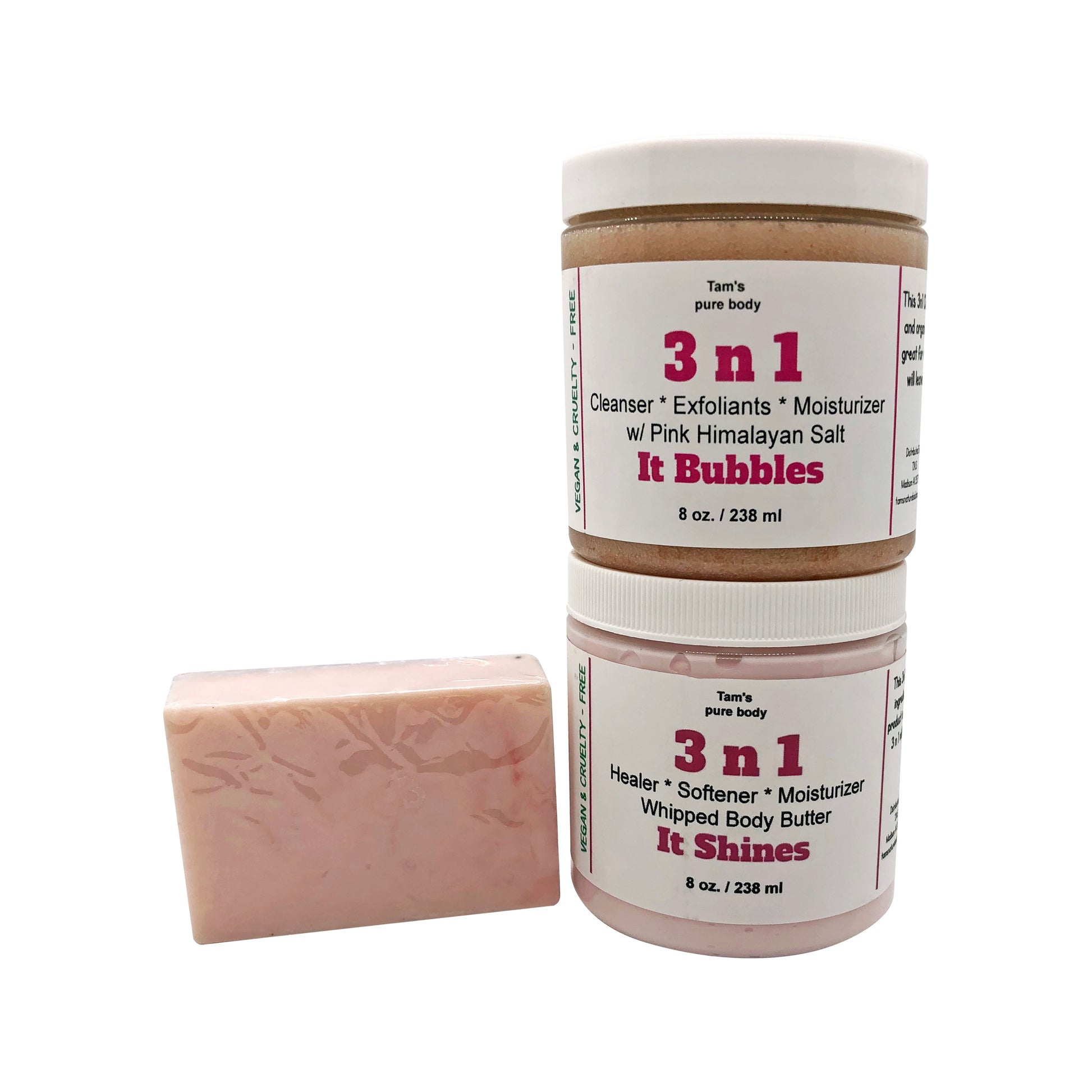 3 n 1 Kit (Clean, Exfoliate, and Moisturizer) - Tam's Natural Solutions